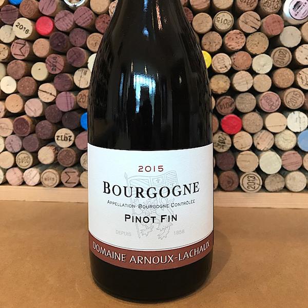 Pinot Fin is an ancient clone of Pinot Noir that is very rarely found anymore in Burgundy. It has small berries. Arnoux's fruit is a blend from several plots in Chambolle-Musigny, Vosne-Romanee, and Nuits-Saint-Georges. The oldest vines were planted in 1959. 80% whole cluster vinification and aged in neutral barrels.